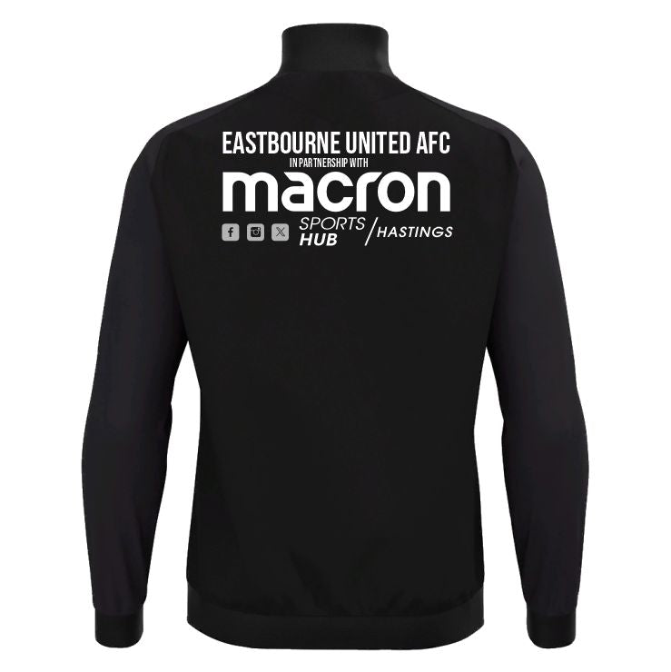 EASTBOURNE UNITED AFC COACHES ANUBIS FULL ZIP TRAVEL TOP Macron Store Hastings