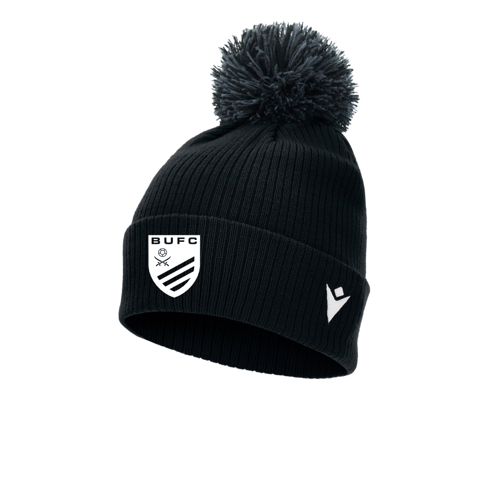 BEXHILL UNITED BLACK SNOW BOBBLE HAT Macron Store Hastings