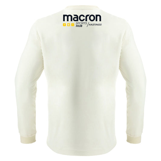 HASTINGS AND ST LEONARDS PRIORY JNR WRIGHT LONGSLEEVED WHITE MATCH TOP Macron Sports Hub Hastings