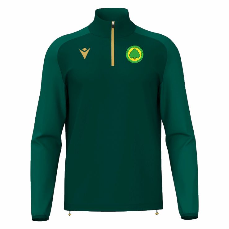 SNR WESTFIELD FC ISEN TRAINING 1/4 ZIP – BOTTLE GREEN & GOLD Macron Sports Hub Hastings