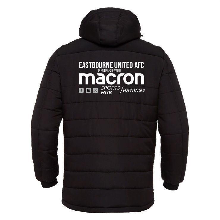 EASTBOURNE UNITED AFC COACHES NARVIK WINTER COAT Macron Store Hastings