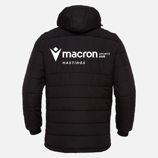 CREW CLUB HAWKS - PLAYERS BLACK NARVIK PADDED COAT Macron Store Hastings