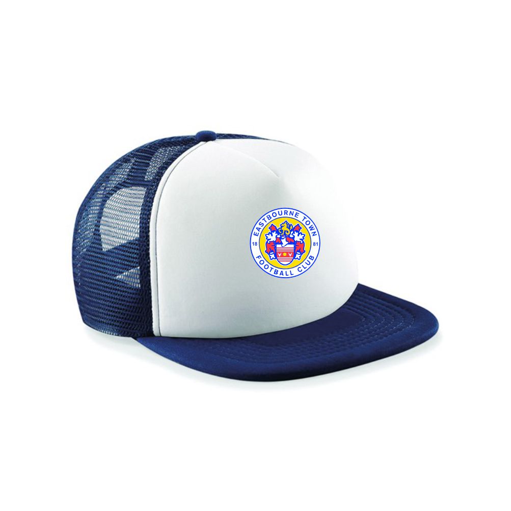 EASTBOURNE TOWN - NAVY & WHITE TRUCKER HAT Macron Store Hastings