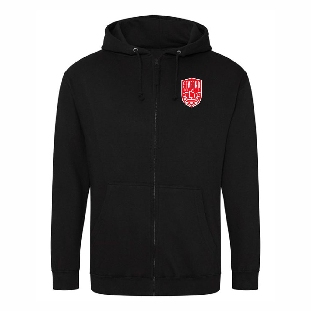 JNR SEAFORD TOWN FC BLACK ZIPPED CLUB HOODY Macron Store Hastings
