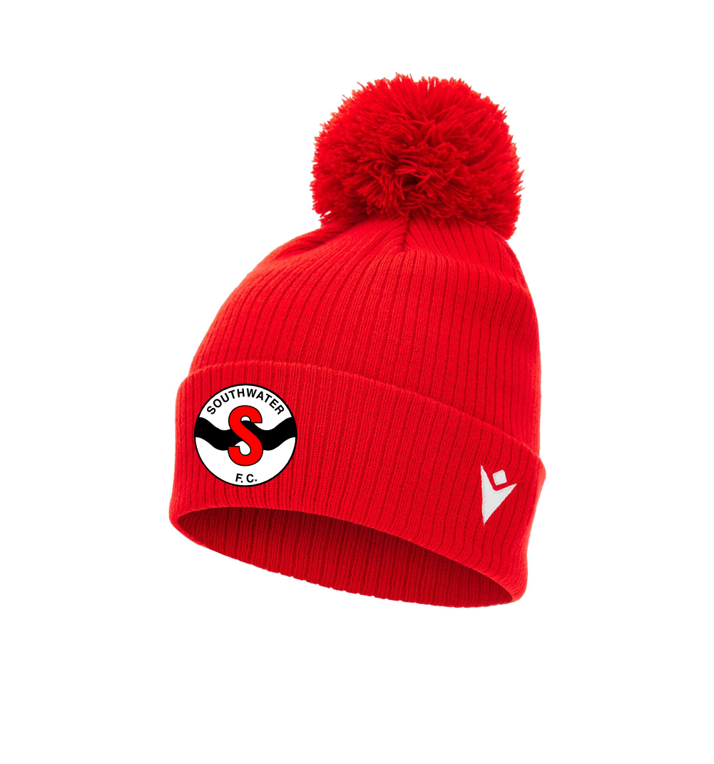 SOUTHWATER FC PLAYERS RED SNOW BOBBLE HAT
