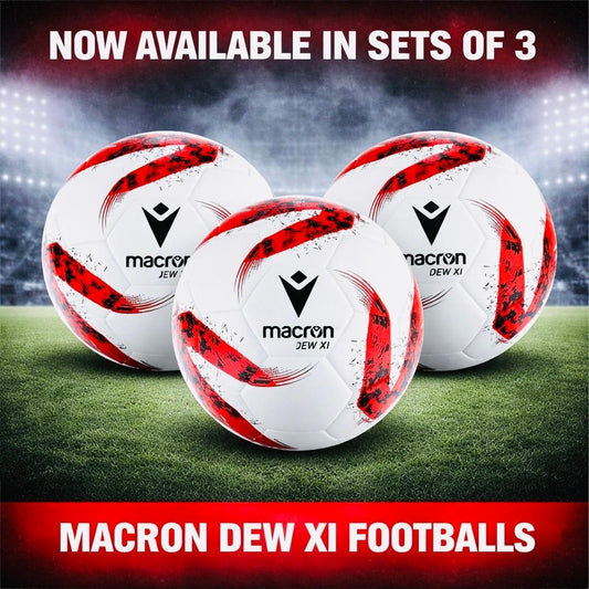 MACRON DEW XI MATCH BALL - SET OF 3 Macron Store Hastings