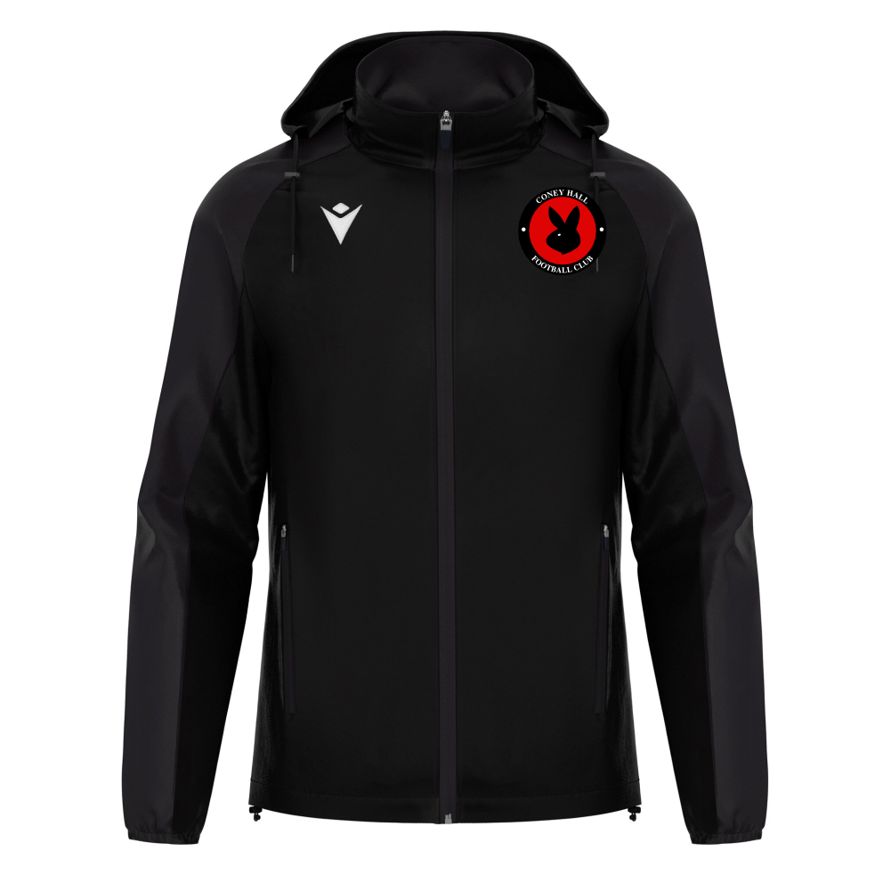CONEY HALL FC JNR BLACK RIVENDELL RAINJACKET Macron Store Hastings