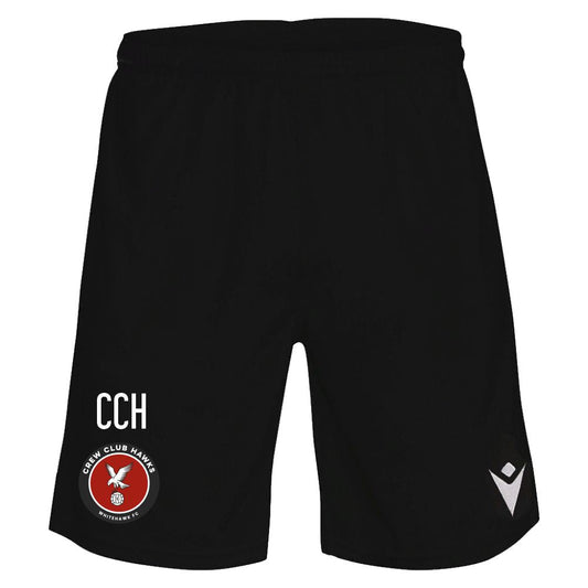 CREW CLUB HAWKS - COACHES BLACK DRACO TRAINING SHORTS Macron Store Hastings