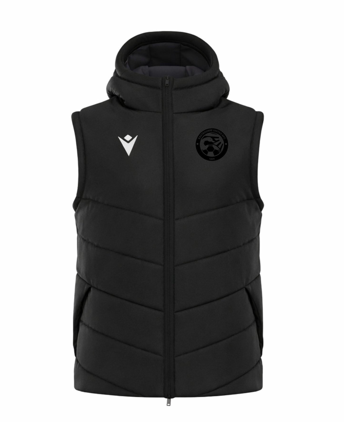EASTBOURNE UNITED AFC COACHES DUALITY GILET Macron Sports Hub Hastings