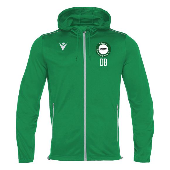 POLEGATE GRASSHOPPERS FC FREYR HOODED GREEN TRACK TOP Macron Store Hastings