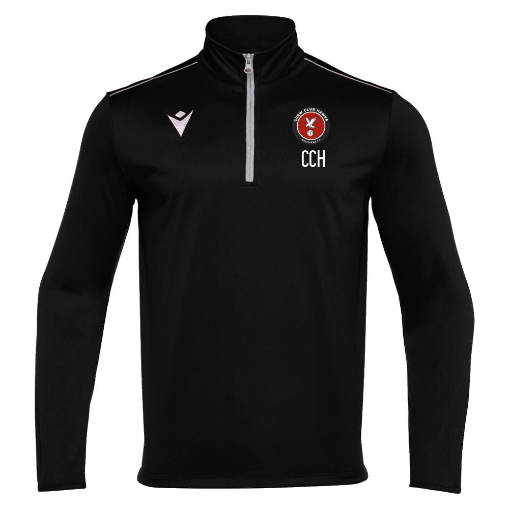 CREW CLUB HAWKS - COACHES BLACK HAVEL 1/4 ZIP Macron Store Hastings