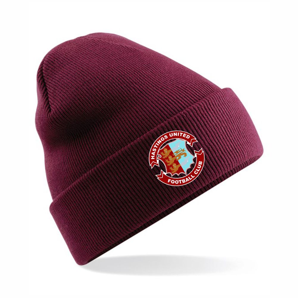 HASTINGS UNITED FC – RETRO CLUB WINTER HAT – Available in 6 colours