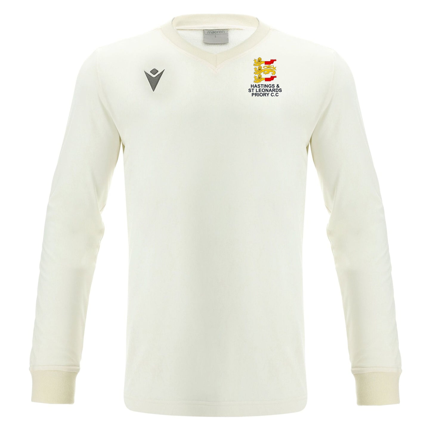 HASTINGS AND ST LEONARDS PRIORY JNR WRIGHT LONGSLEEVED WHITE MATCH TOP Macron Sports Hub Hastings