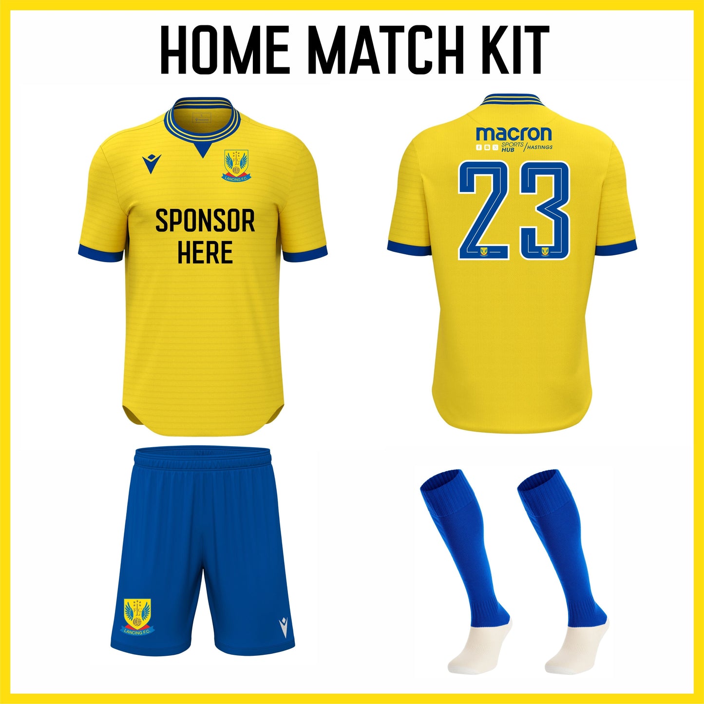 JNR LANCING FC HOME YOUTH MATCH KIT Macron Sports Hub Hastings