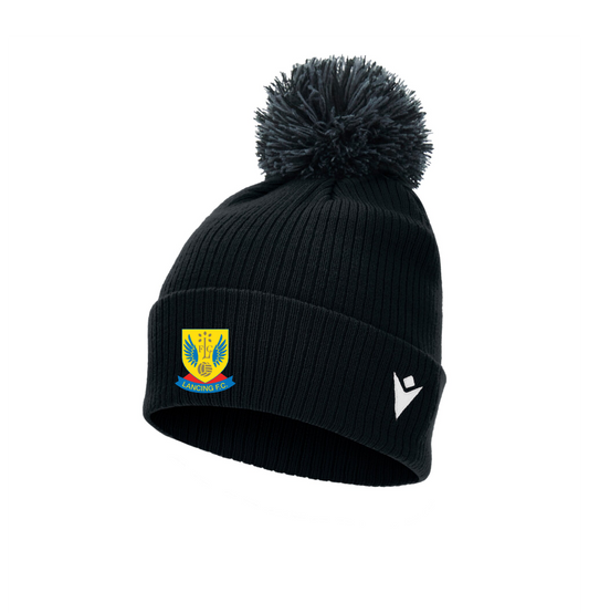 LANCING COACHES FC BLACK SNOW BOBBLE HAT Macron Store Hastings