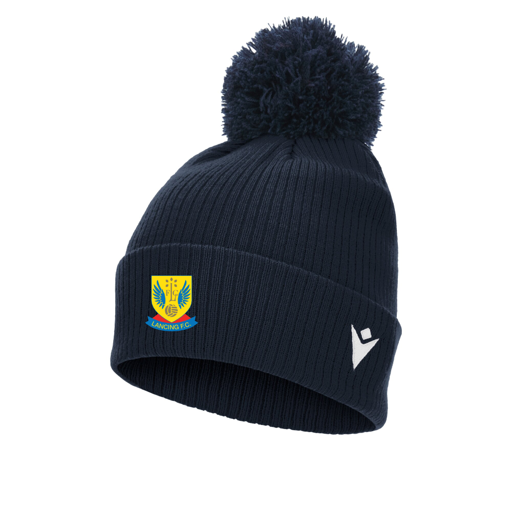 LANCING FC NAVY SNOW BOBBLE HAT Macron Store Hastings