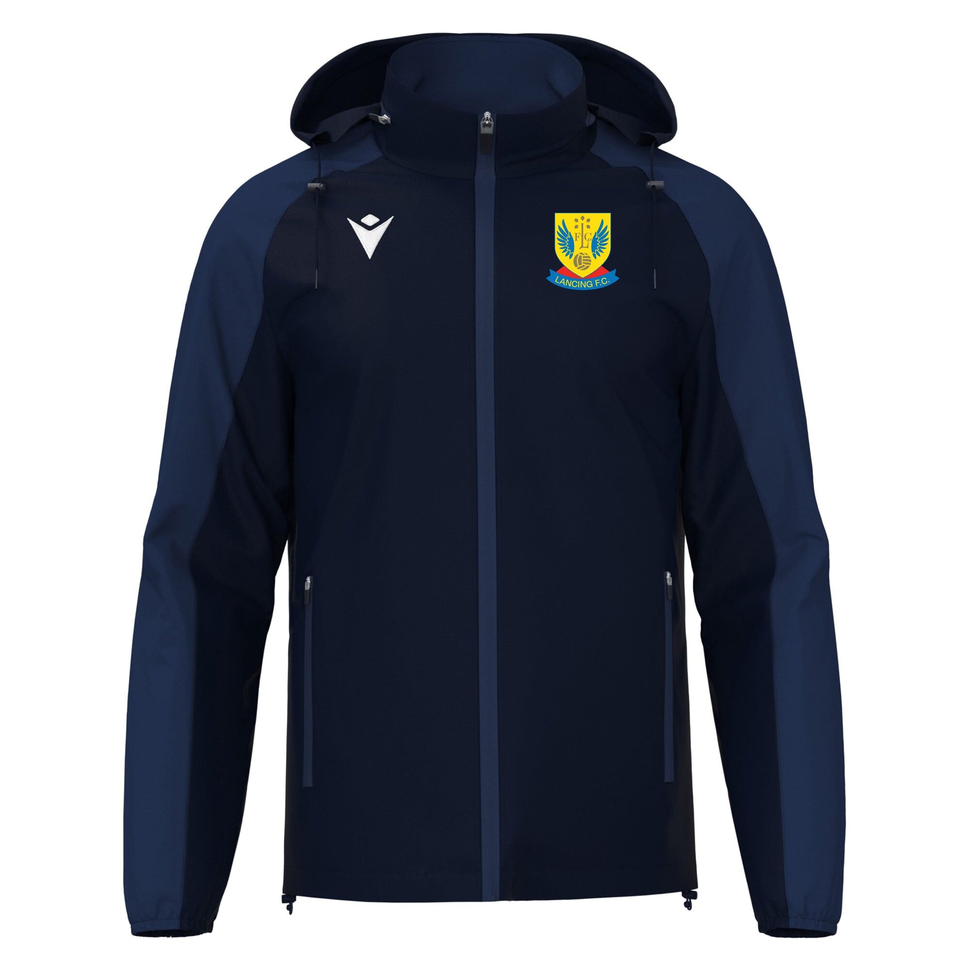SNR LANCING FC NAVY RIVENDELL FLEECELINED RAINJACKET Macron Store Hastings