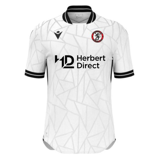 JNR HOME MATCHDAY REPLICA SHIRT CERBERUS WHITE & BLACK Macron Store Hastings