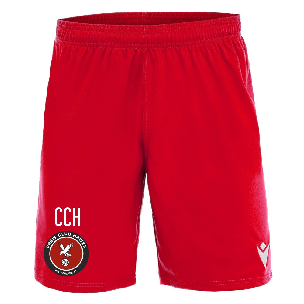 CREW CLUB HAWKS - PLAYERS RED MESA TRAINING SHORT Macron Store Hastings