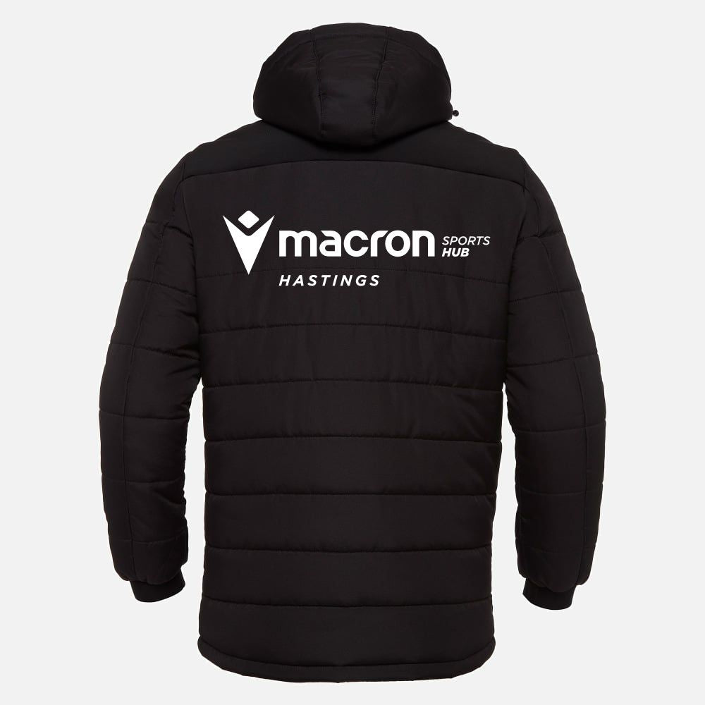 CREW CLUB HAWKS - PLAYERS BLACK NARVIK PADDED COAT Macron Store Hastings
