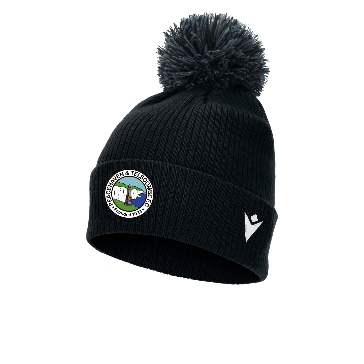 PEACEHAVEN & TELSCOMBE FC COACHES SNOW BOBBLE HAT Macron Sports Hub Hastings