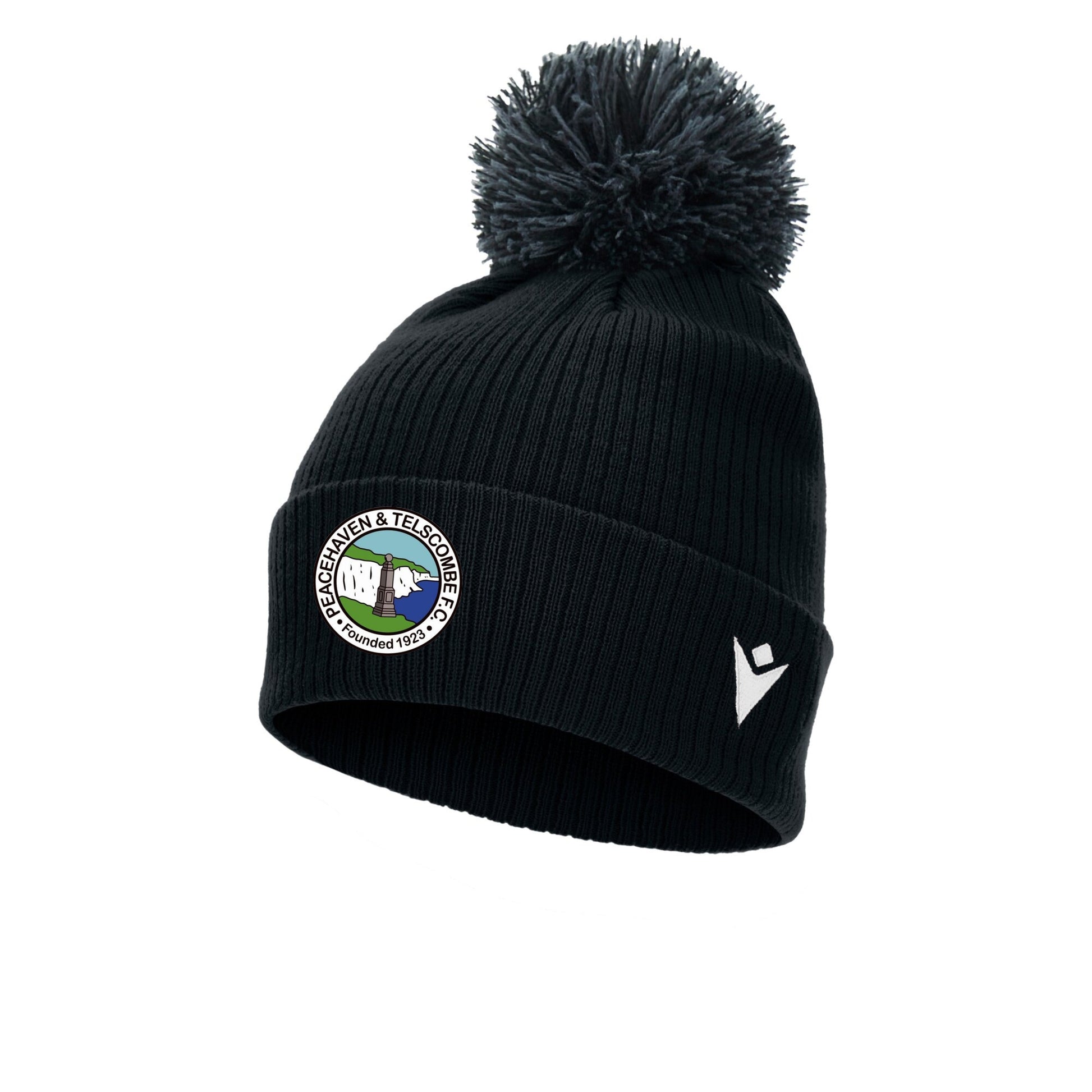 PEACEHAVEN & TELSCOMBE FC COACHES SNOW BOBBLE HAT Macron Sports Hub Hastings
