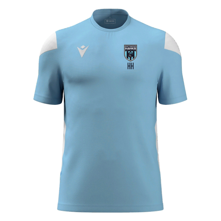 HOLLINGTON HAWKS FC SNR POLIS TRAVEL TEE SKY BLUE Macron Store Hastings