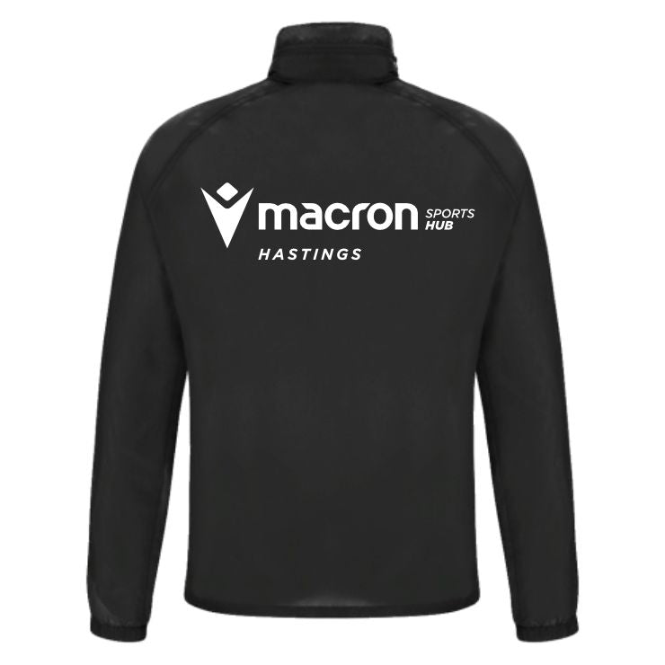 SNR COACHES POSEIDON FULL ZIP TRAVEL TRACKSUIT TOP BLACK Macron Store Hastings