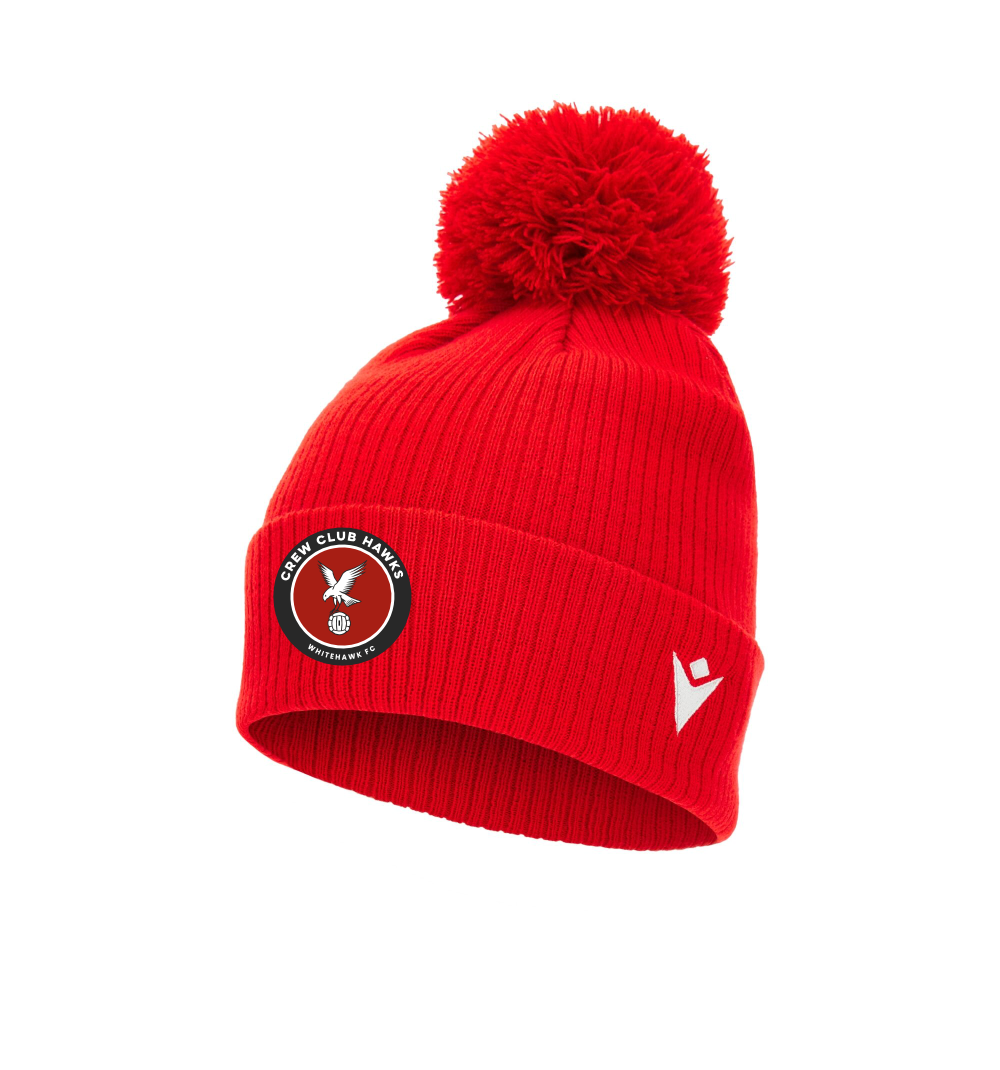 CREW CLUB HAWKS PLAYERS RED SNOW BOBBLE HAT Macron Store Hastings