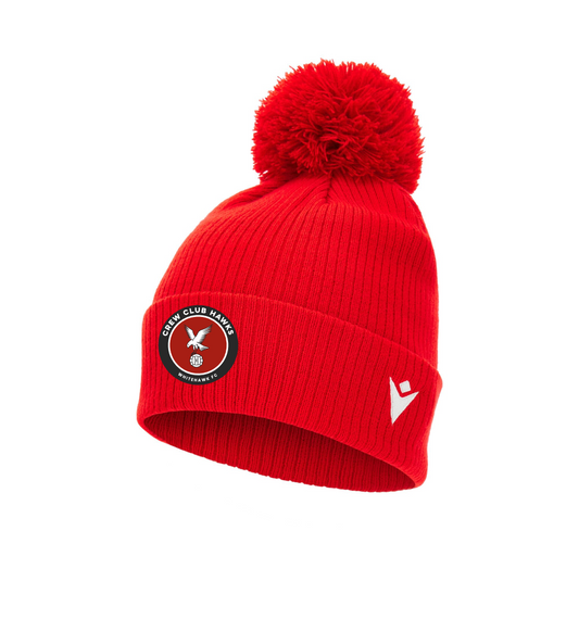 CREW CLUB HAWKS PLAYERS RED SNOW BOBBLE HAT Macron Store Hastings