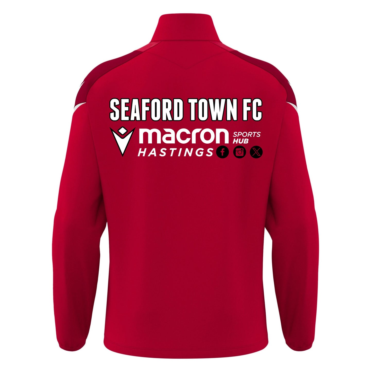 SEAFORD TOWN FC JNR PLAYERS HOLLOW 1/4 ZIP Macron Sports Hub Hastings
