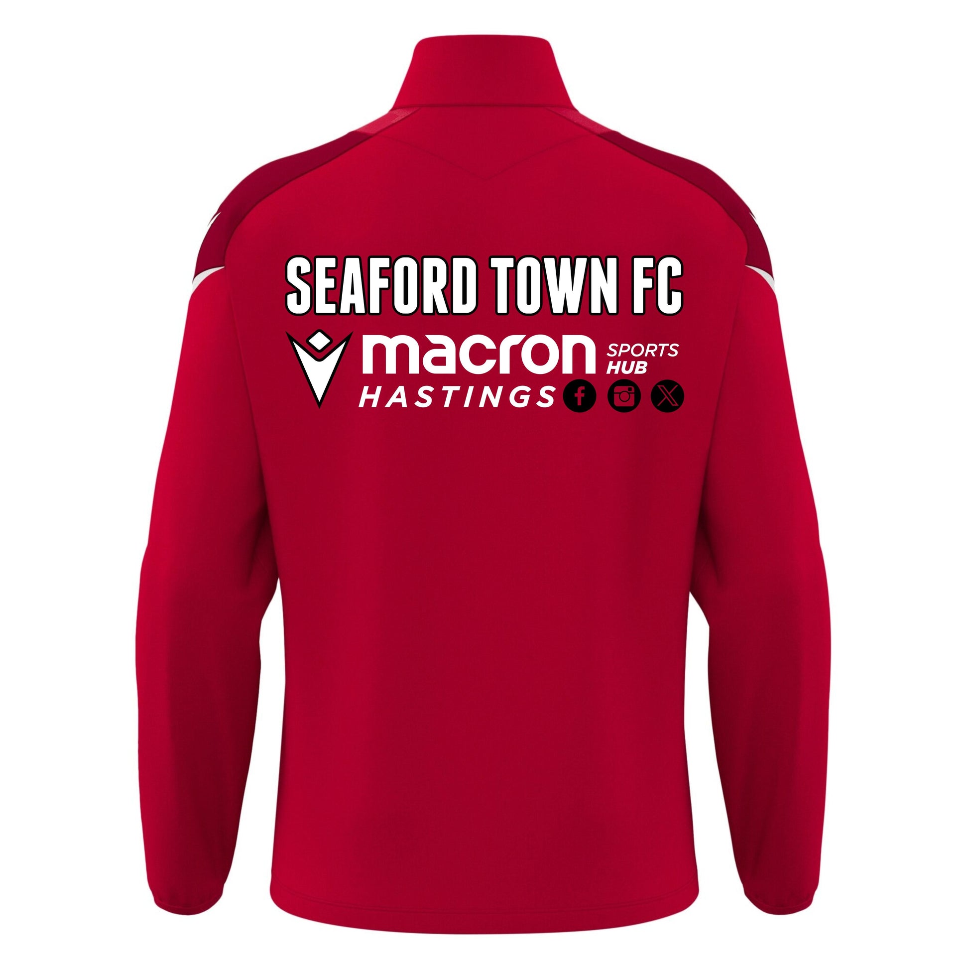 SEAFORD TOWN FC JNR PLAYERS HOLLOW 1/4 ZIP Macron Sports Hub Hastings