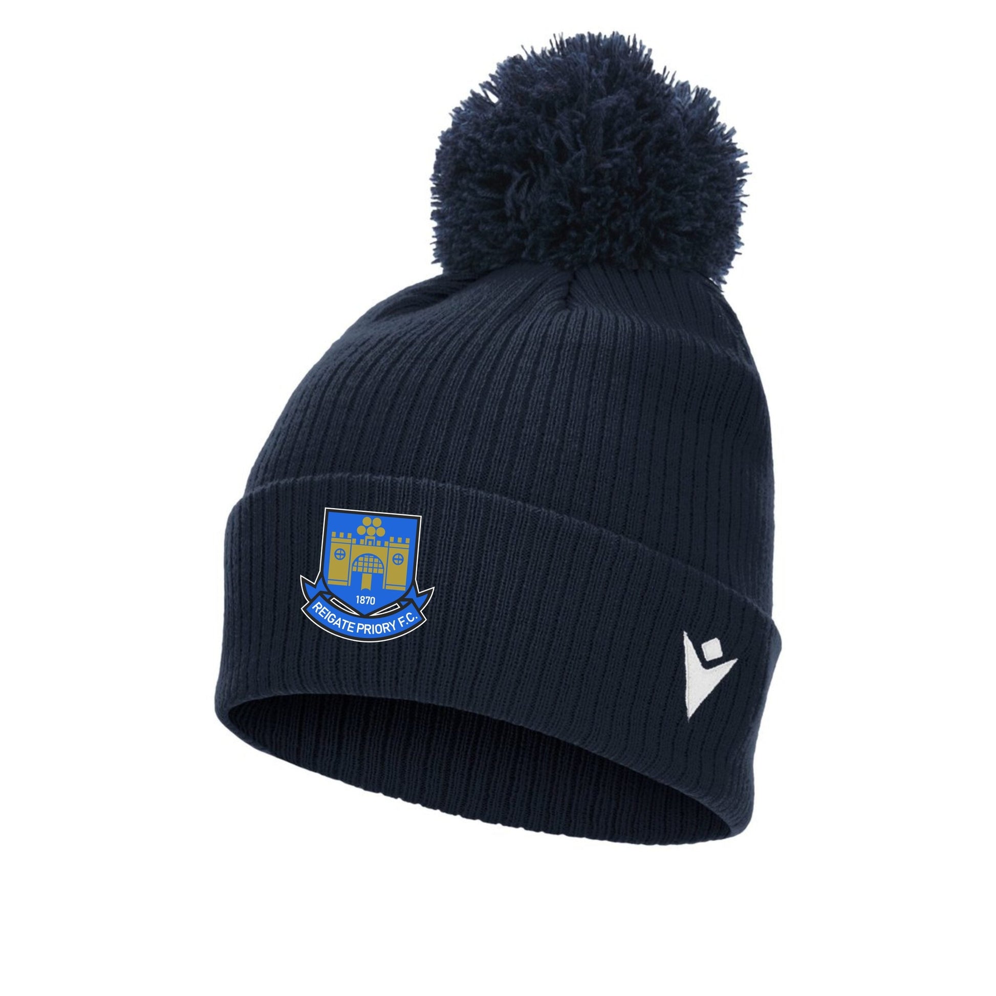 SNR - REIGATE PRIORY FC SNOW WINTER BOBBLE HAT Macron Store Hastings
