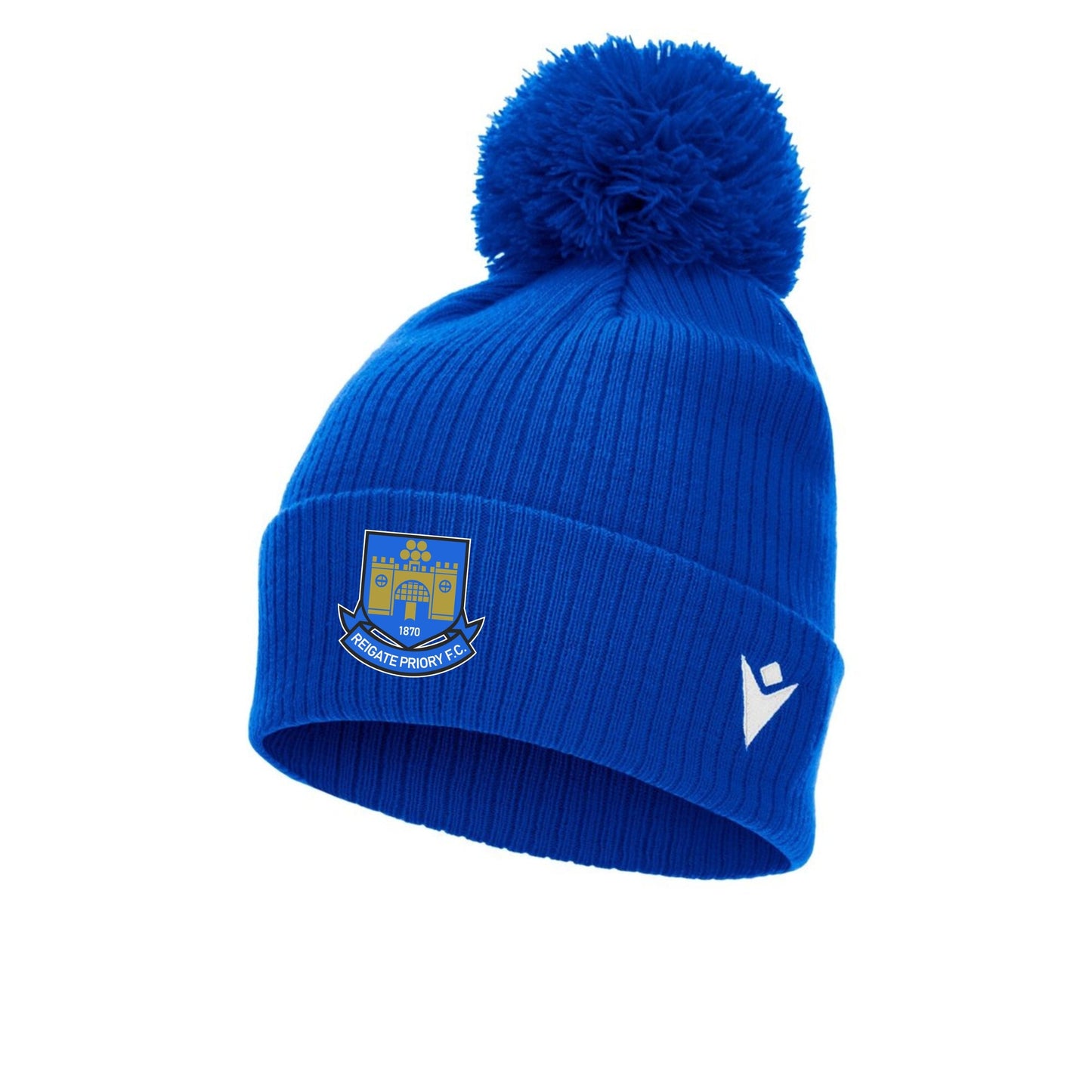 SNR - REIGATE PRIORY FC SNOW WINTER BOBBLE HAT Macron Store Hastings