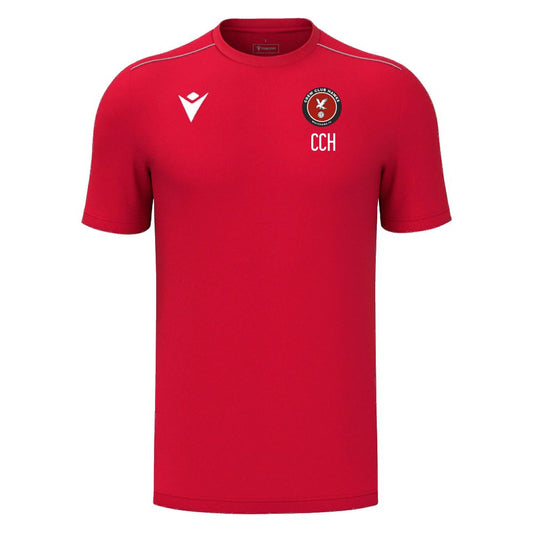 CREW CLUB HAWKS - PLAYERS RED RIGEL TRAINING TEE Macron Store Hastings