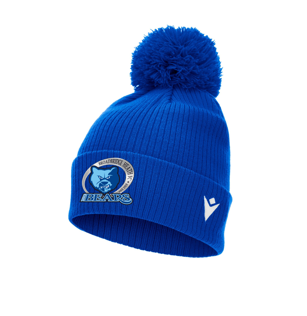 BROARDBRIDGE HEATH FC SNOW BOBBLE HAT - AVAILABLE IN 2 COLOURS - BLUE Macron Store Hastings