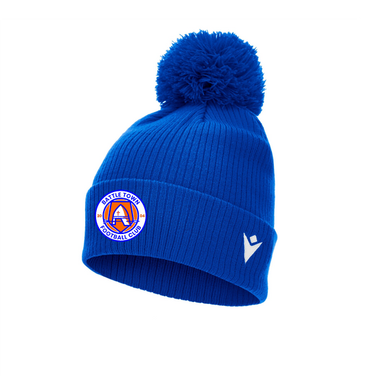 BATTLE TOWN FC COACHES ROYAL SNOW BOBBLE HAT Macron Store Hastings