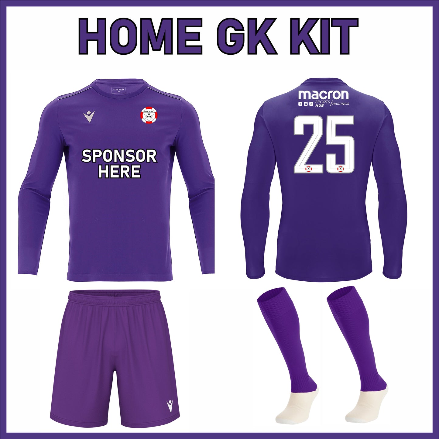RYE BAY FC SNR HOME GK MATCH KIT Macron Sports Hub Hastings