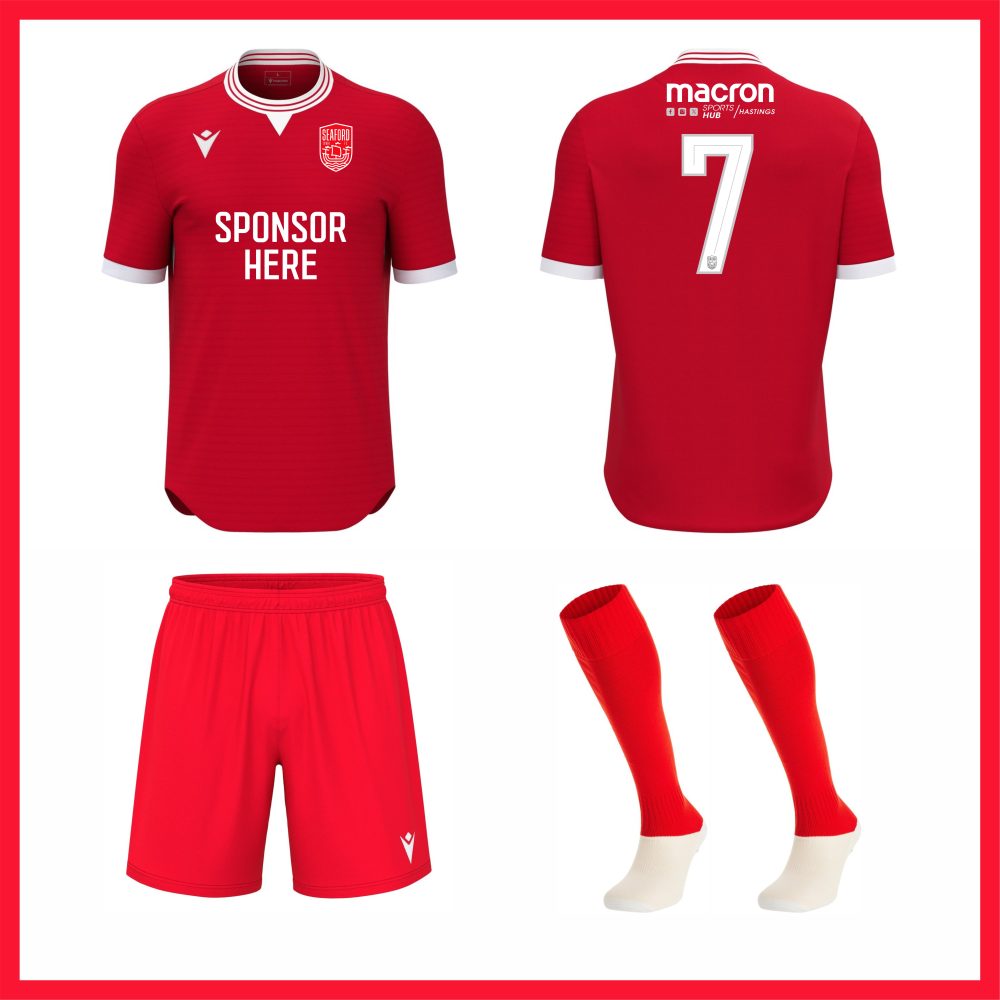 SNR SEAFORD TOWN FC HOME MATCH KIT Macron Sports Hub Hastings
