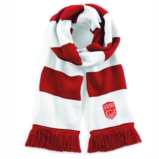 SEAFORD TOWN FC RED/WHITE SCARF Macron Store Hastings