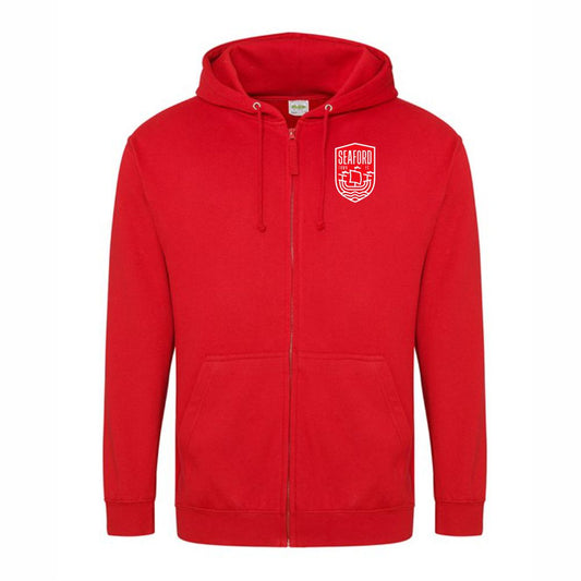 SNR SEAFORD TOWN FC RED ZIPPED CLUB HOODY Macron Store Hastings