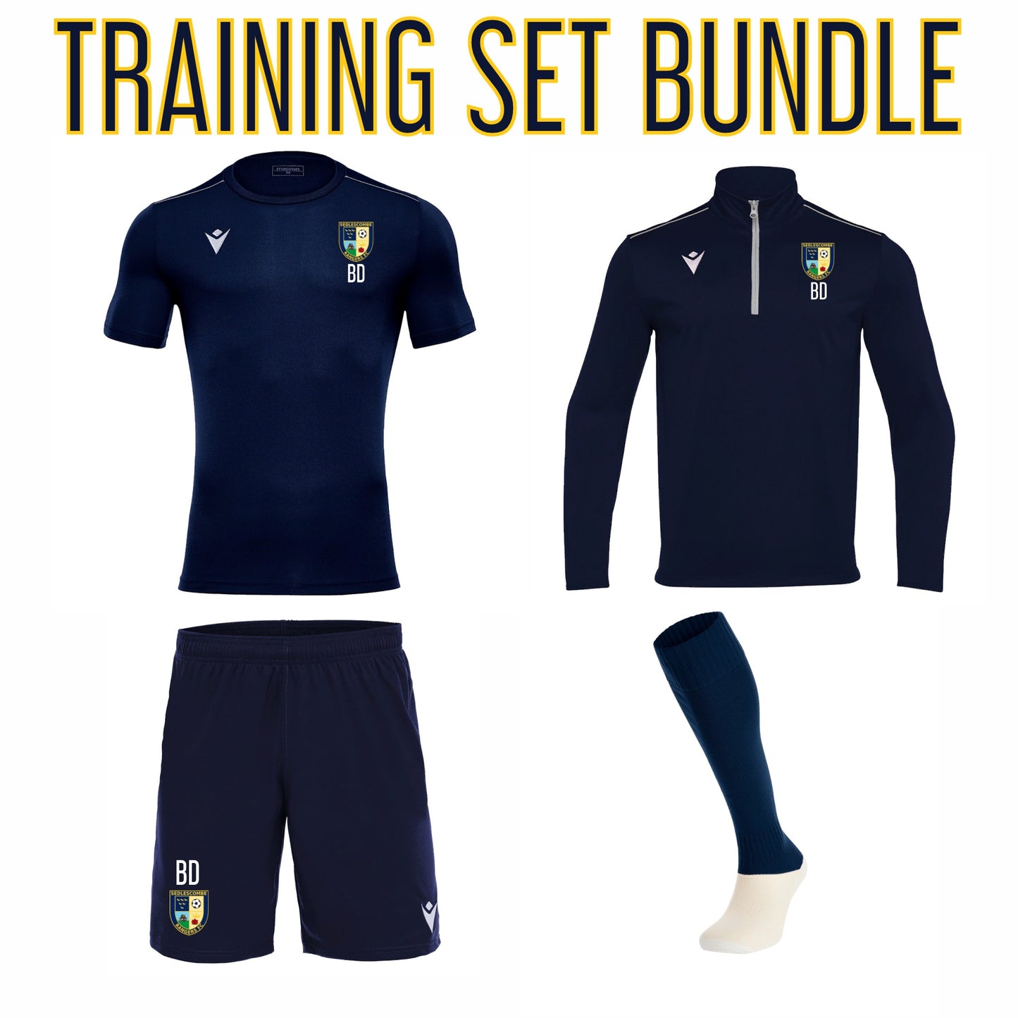 JNR SEDLESCOMBE RANGERS FC TRAINING SET BUNDLE