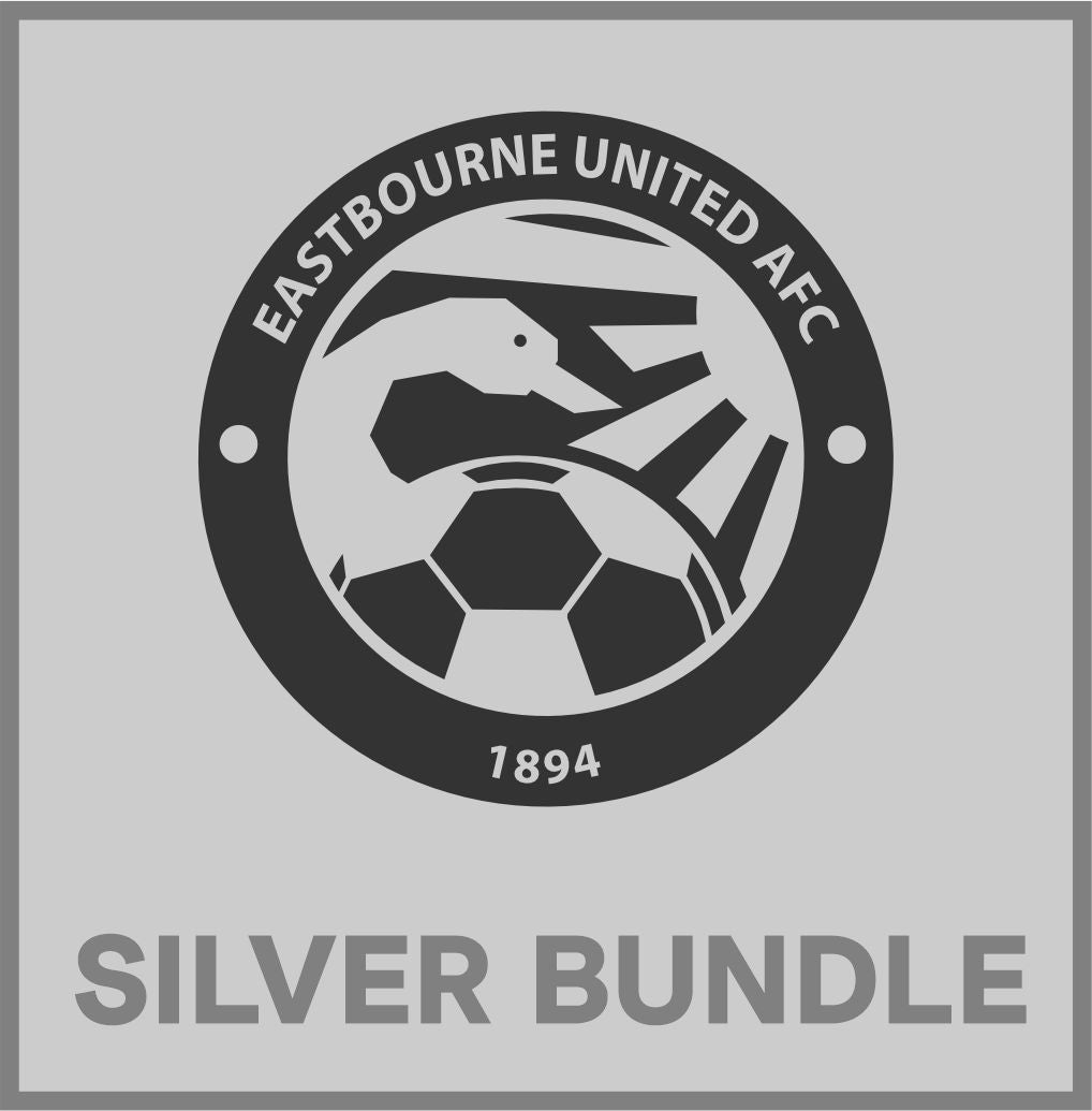 EASTBOURNE UNITED AFC PLAYERS SILVER BUNDLE KIT PACKAGE Macron Sports Hub Hastings