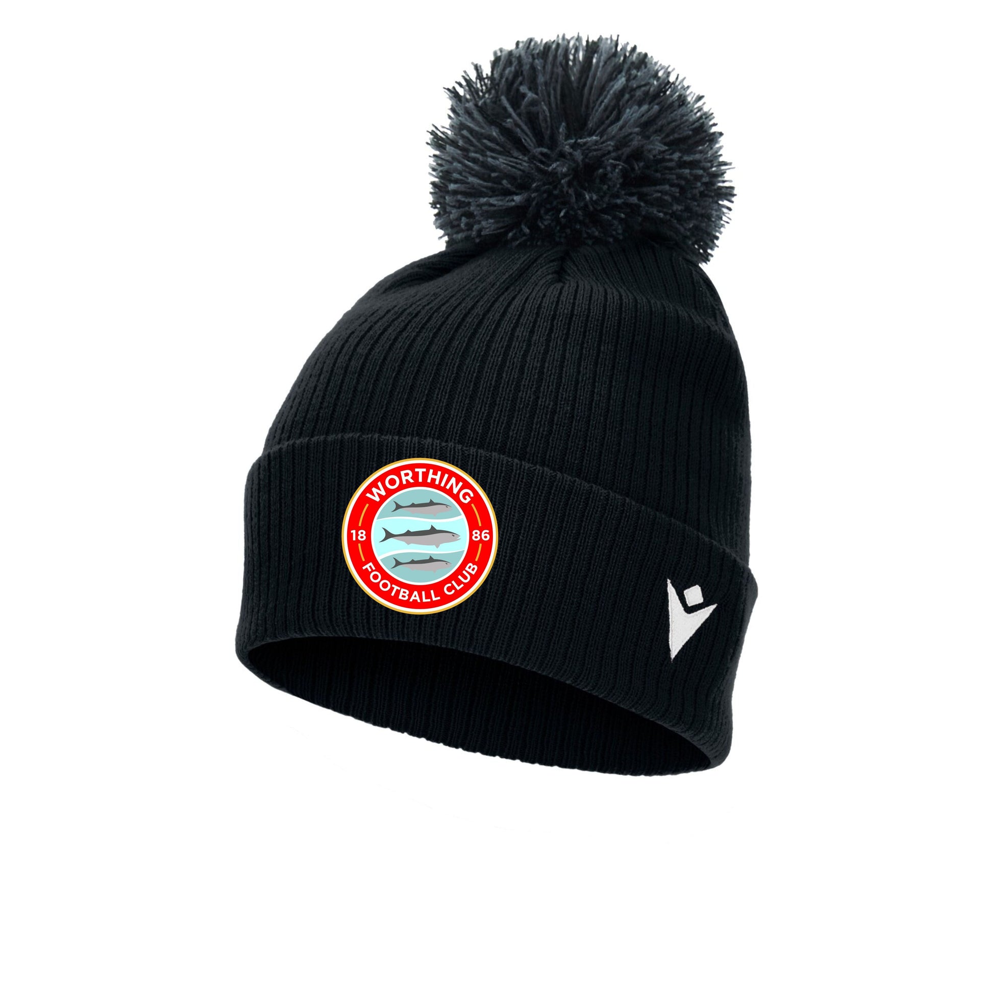 WORTHING FC  SNOW BOBBLE HAT - AVAILABLE IN 3 COLOURS Macron Sports Hub Hastings