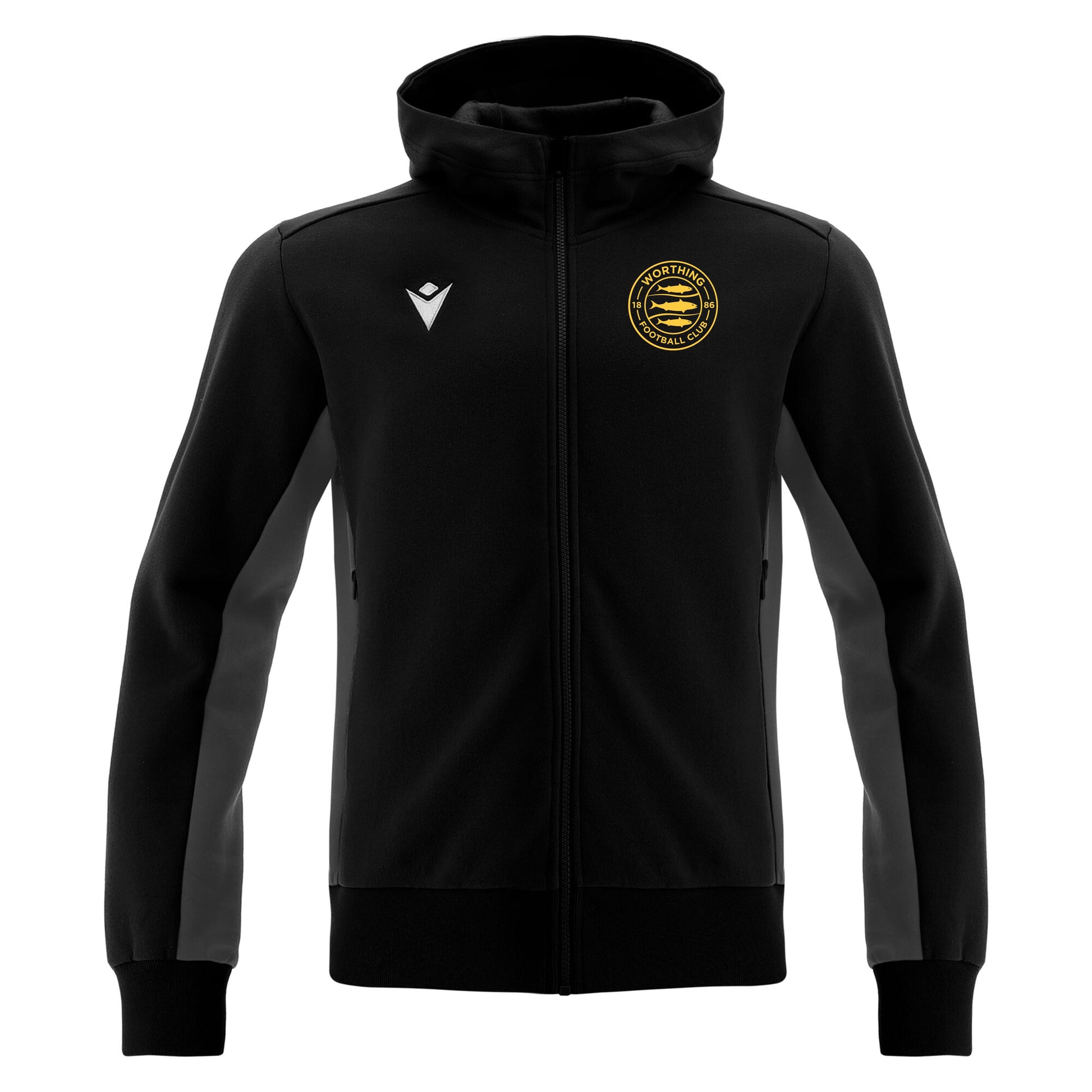 WORTHING FC SNR TRUMPET FULL LENGTH ZIP HOODIE - AVAILABLE IN 5 COLOURS Macron Sports Hub Hastings