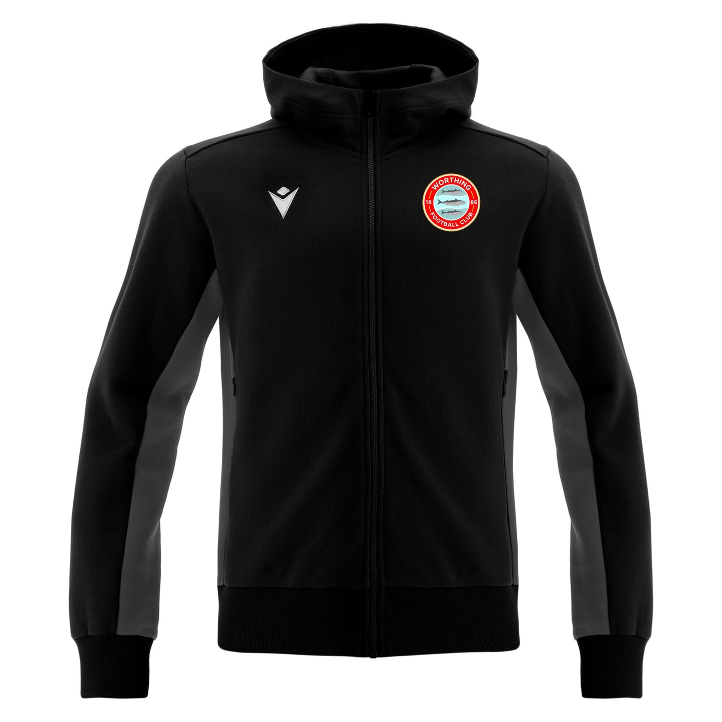 WORTHING FC JNR TRUMPET FULL LENGTH ZIP HOODIE - AVAILABLE IN 5 COLOURS Macron Sports Hub Hastings