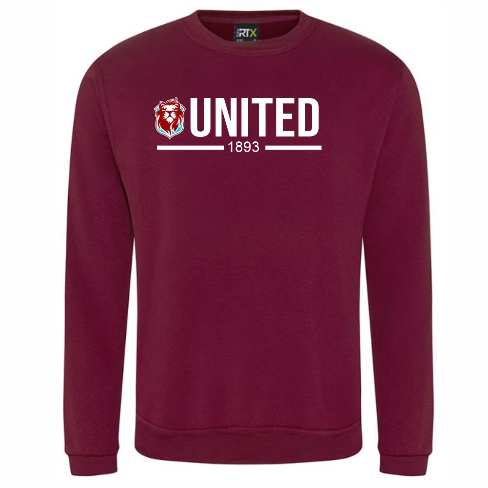 JUNIOR HASTINGS UNITED FC -“UNITED” HUFC SWEATSHIRT – Available in 7 colours