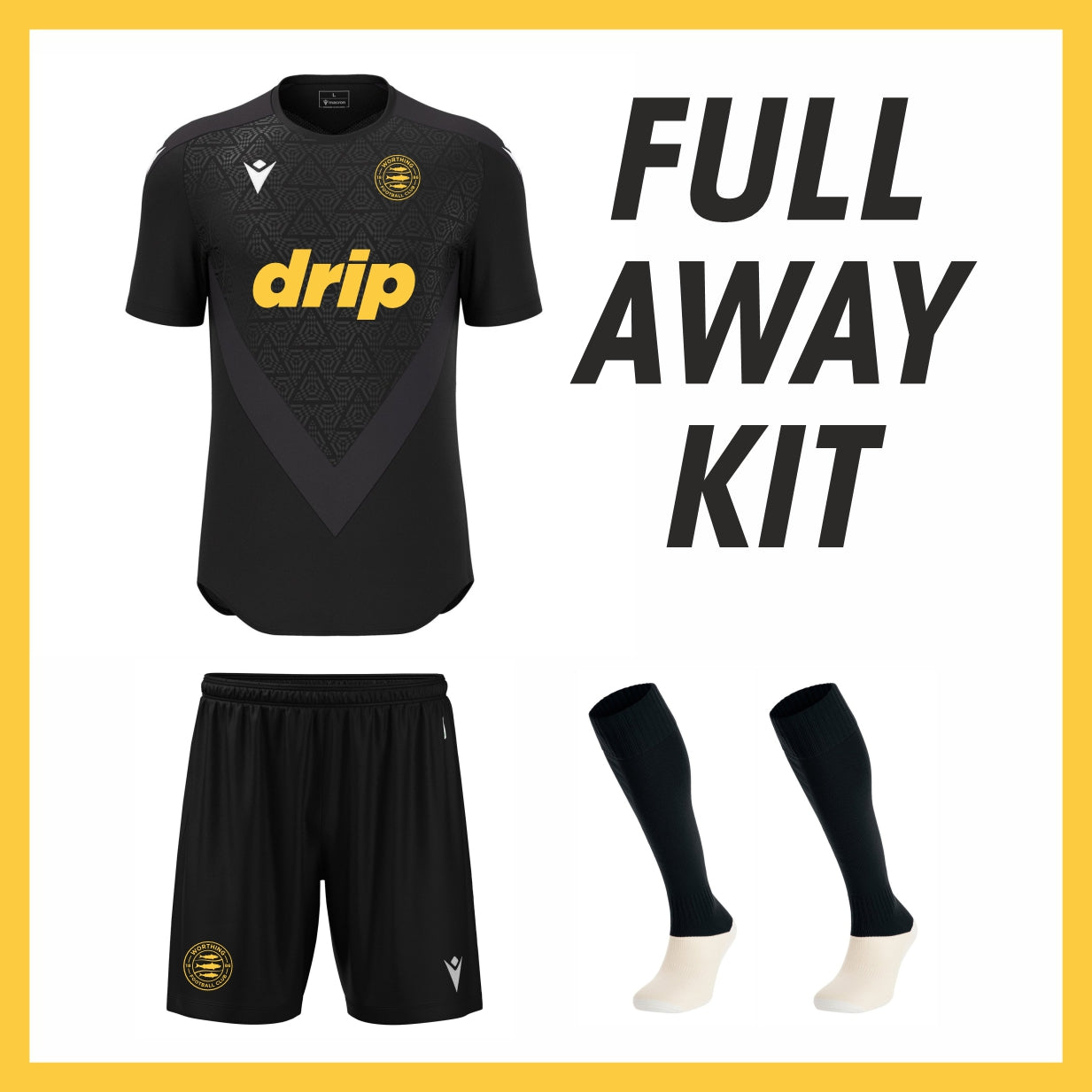 SNR WORTHING FC AWAY FULL REPLICA KIT Macron Sports Hub Hastings