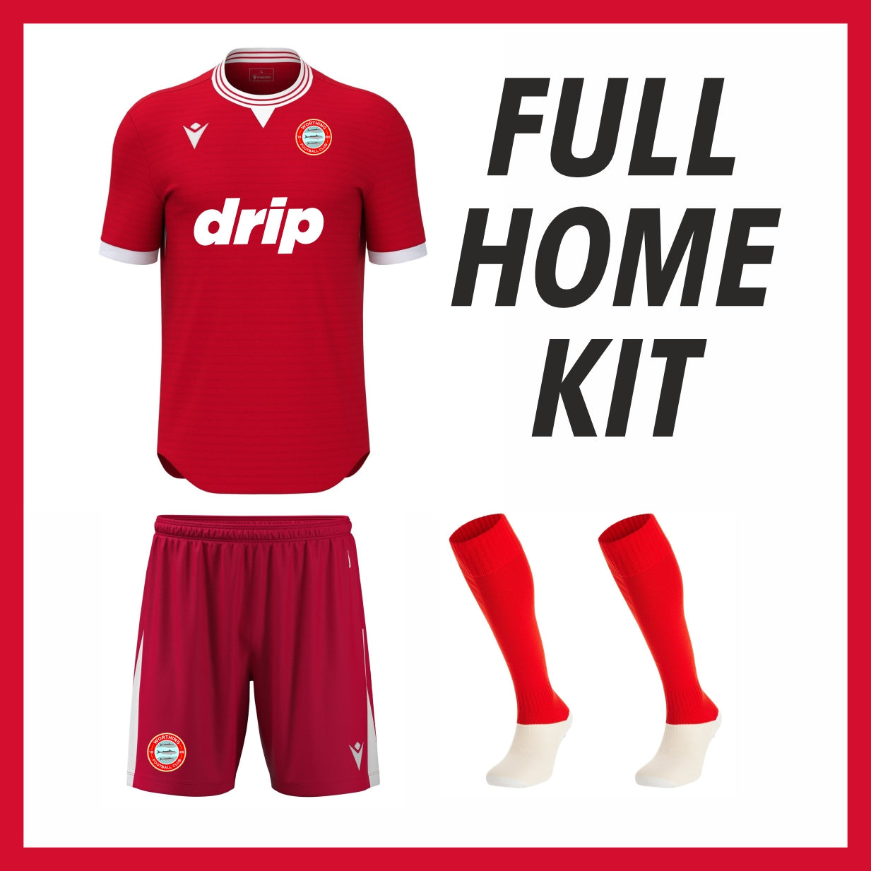 SNR WORTHING FC HOME FULL REPLICA KIT Macron Sports Hub Hastings