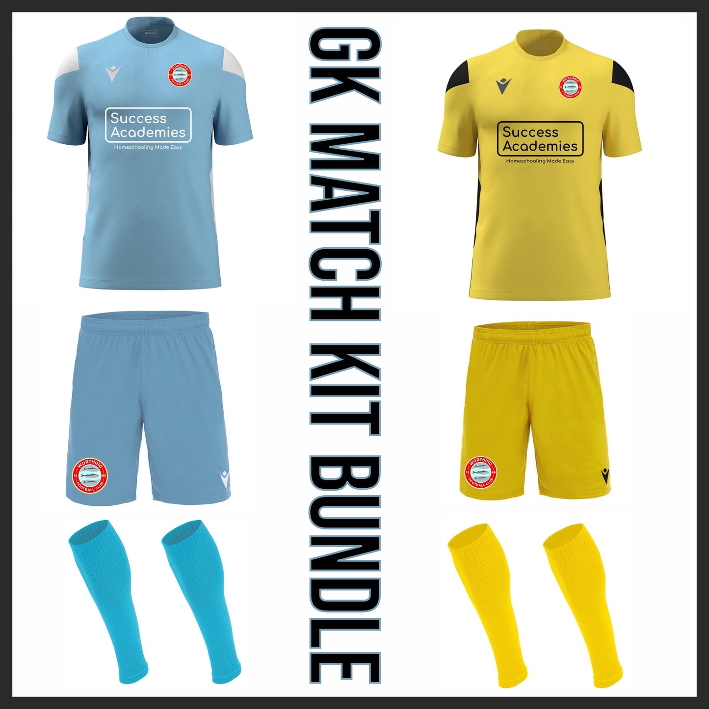 WORTHING FC GK YOUTH MATCH DAY KIT BUNDLE Macron Sports Hub Hastings